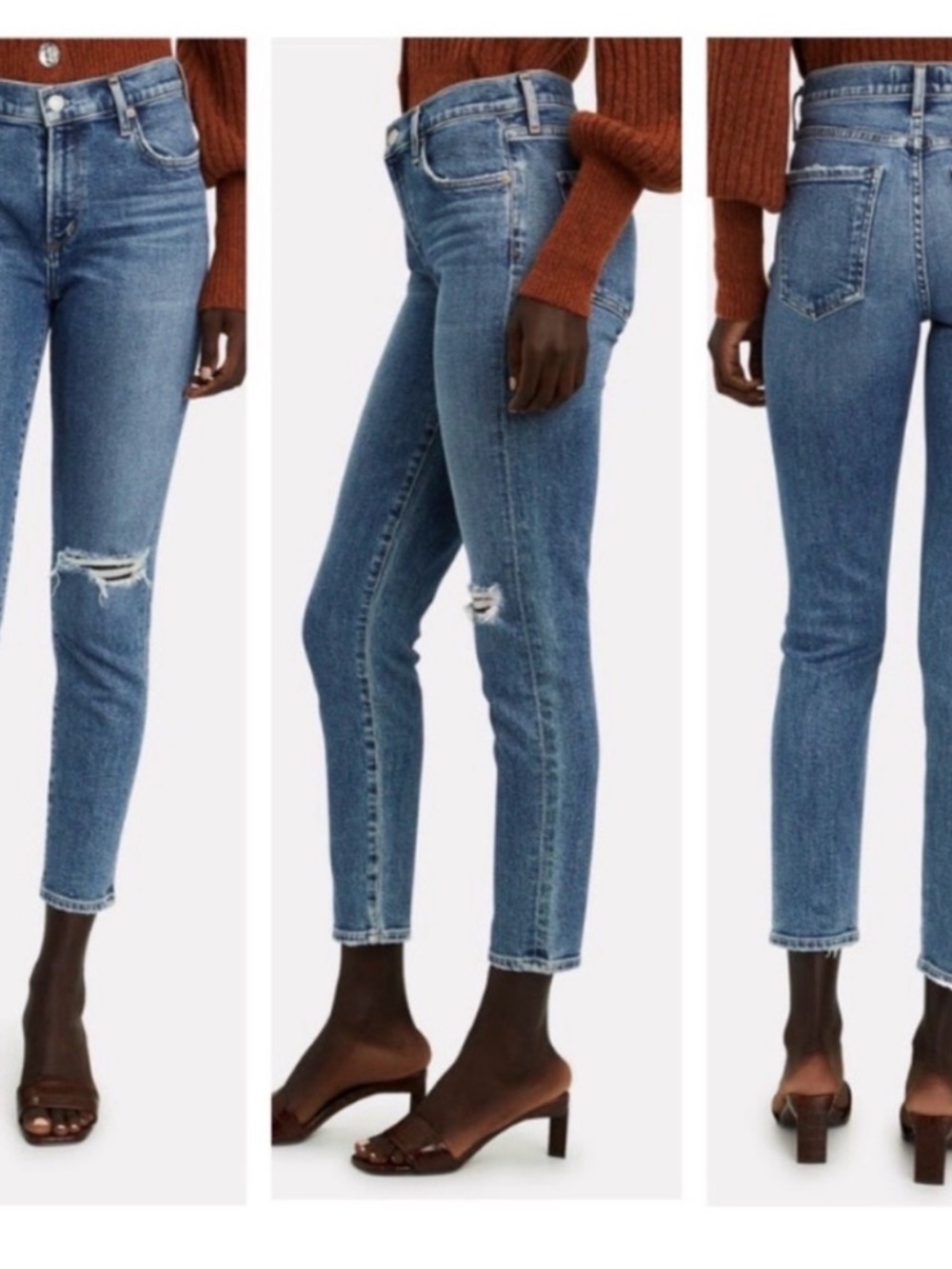 Agolde Blue High Rise Nico Cropped Jeans 27